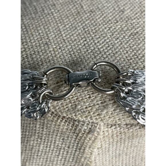 Sarah Coventry Signed Silver Tone Multi Layered Necklace - Picture 4 of 5